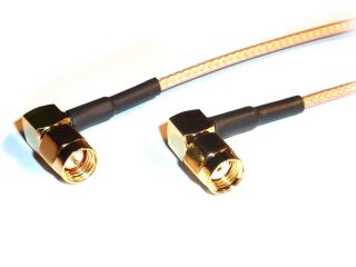 Pigtail 90° SMA-plug Buchse Stift auf  90° RP SMA Buchse - RG316 Antennen Winkel-Adapter 20cm