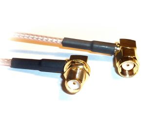 Pigtail 90&deg; RP SMA-plug Buchse auf  90&deg; SMA Buchse - RG316 Antennen Winkel-Adapter 15cm