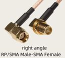 Pigtail 90° RP SMA-plug Buchse auf  90° SMA Buchse - RG316 Antennen Winkel-Adapter 20cm