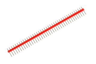 Stiftleiste 2,54 mm - 1 x 40 pins 1-reihig stehend - Leiterplatten Buchsenleiste Rot