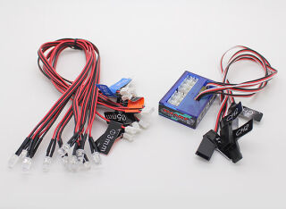LED Beleuchtungs Set Car System-II - 12x LED mit Blinker und Gasfunktion