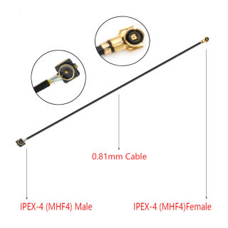 Antennen Verl&auml;ngerungskabel - IPEX-4 MHF4- Stecker auf Buchse IPEX-4 mit 0,81 mm Koaxialkabel