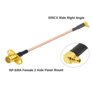 Antennenadapter MMCX Winkel 90° to RP-SMA Male mit Flansch - Adapter AKK X2, FX2, FX3, FX4