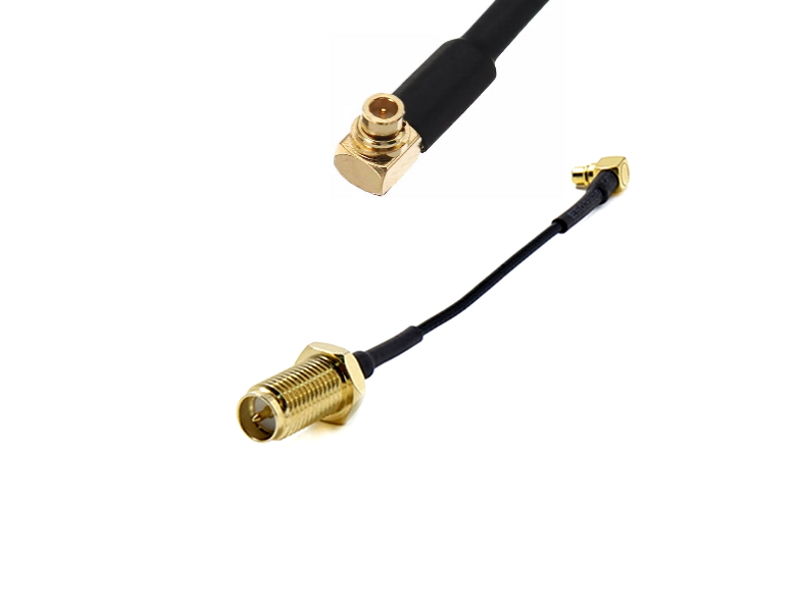 Antennenadapter MMCX Winkel 90° zu RP-SMA Stift - MMCX 90° to RP