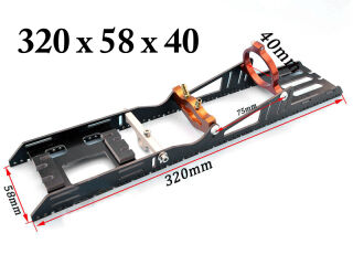 Boot Motorhalter GFK für Ø40er Motoren 4060 bis 4090 - Länge 320