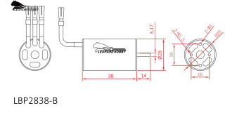 LEOPARD Brushless Inrunner LBP2838-B/7D 4510 KV(RPM/Volt)