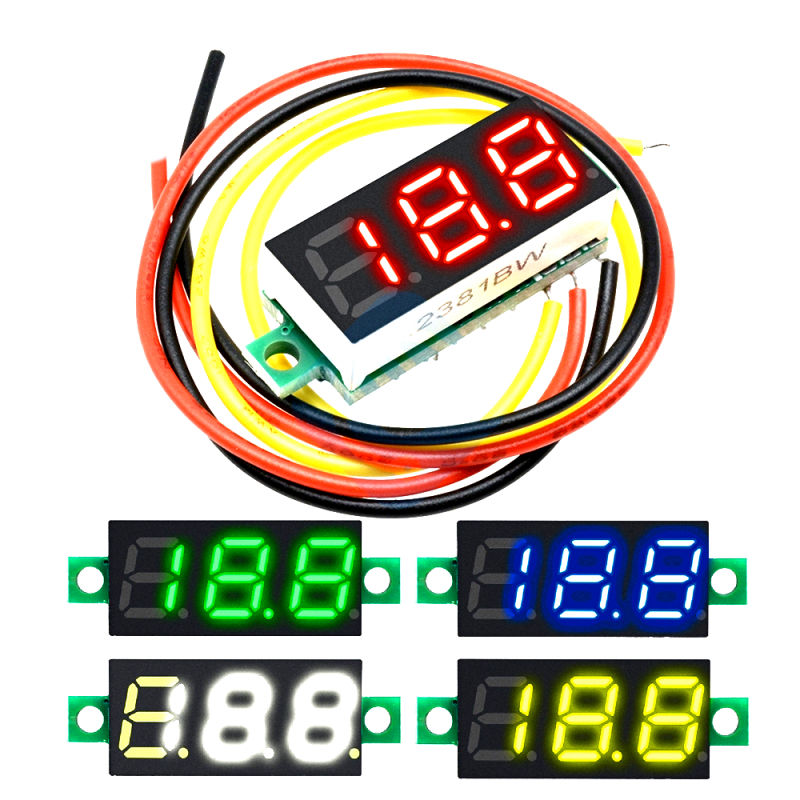 Mini Digital Voltmeter 3-Draht - 0,28 Zoll Spannungstester Digital